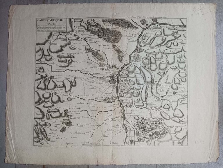 Carte particuliere des Environs de Turin...