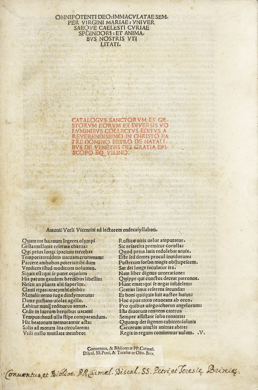 Catalogus Sanctorum et gestorum eorum. | Immagine Gallery 1