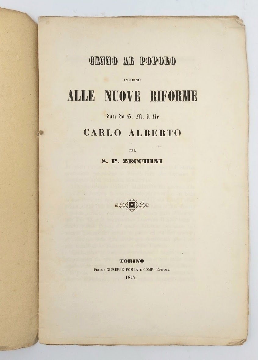 Cenno al popolo intorno alle nuove riforme date da S. …
