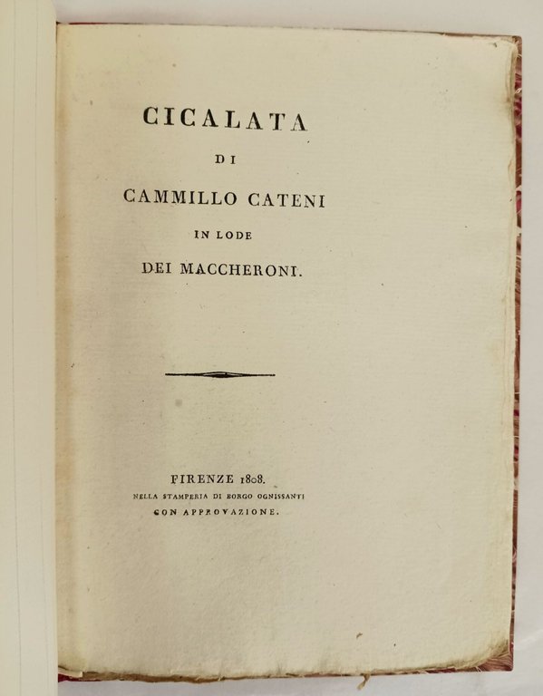 Cicalata in lode dei maccheroni