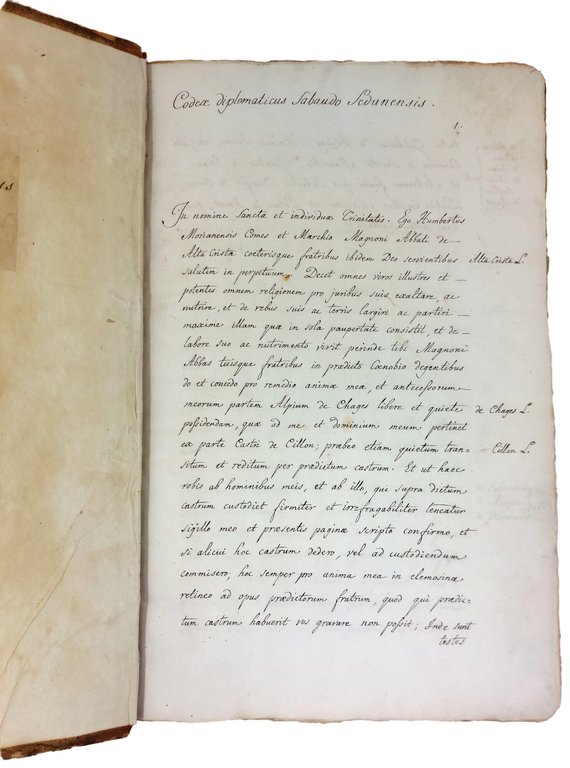 CODEX DIPLOMATICUS SABAUDO-SEDUNENSIS. Descriptus ex codice asservato penes.