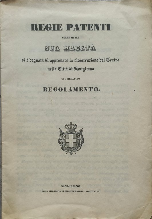 colle quali Sua Maestà si è degnata di approvare la …