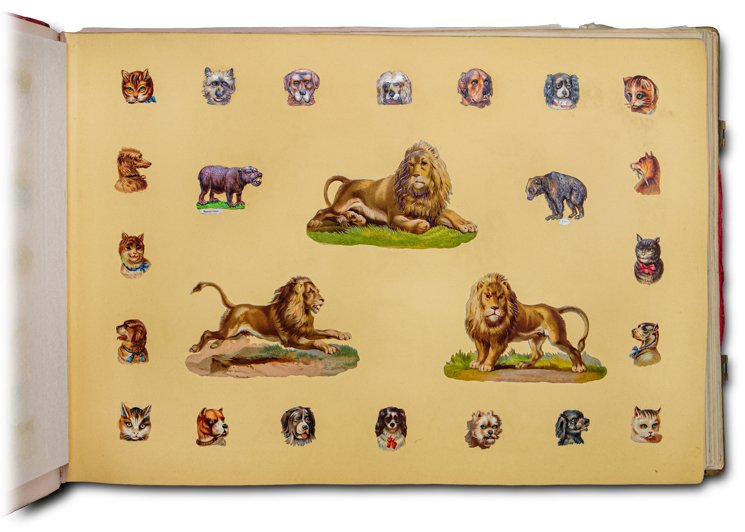 Collezione di piccole figure in cromolitografia, ad uso d&amp;eacute;coupage.