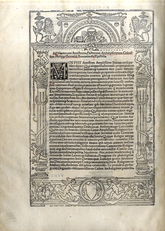 Commentariia Philippo Beroaldo conditi in Asinum Aureum.