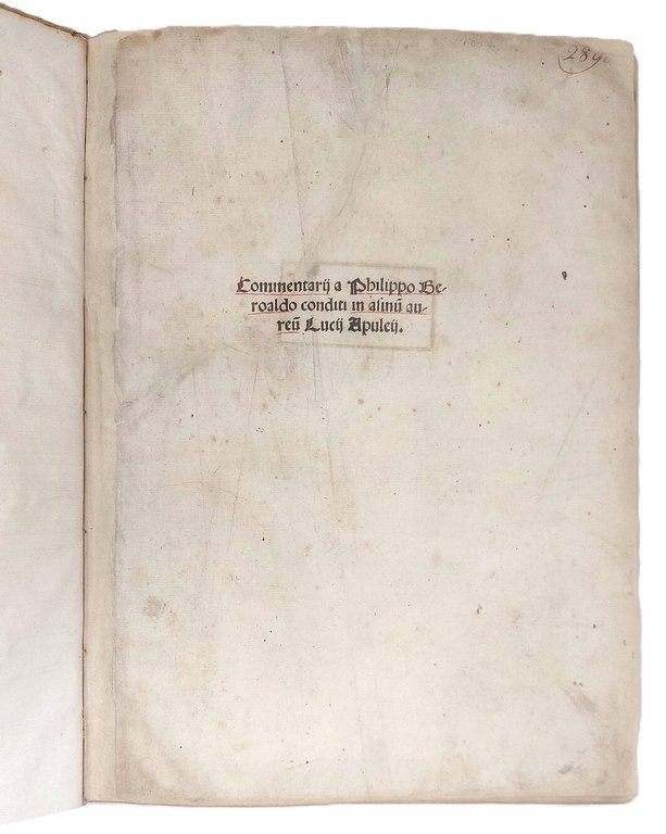 Commentariia Philippo Beroaldo conditi in Asinum Aureum.