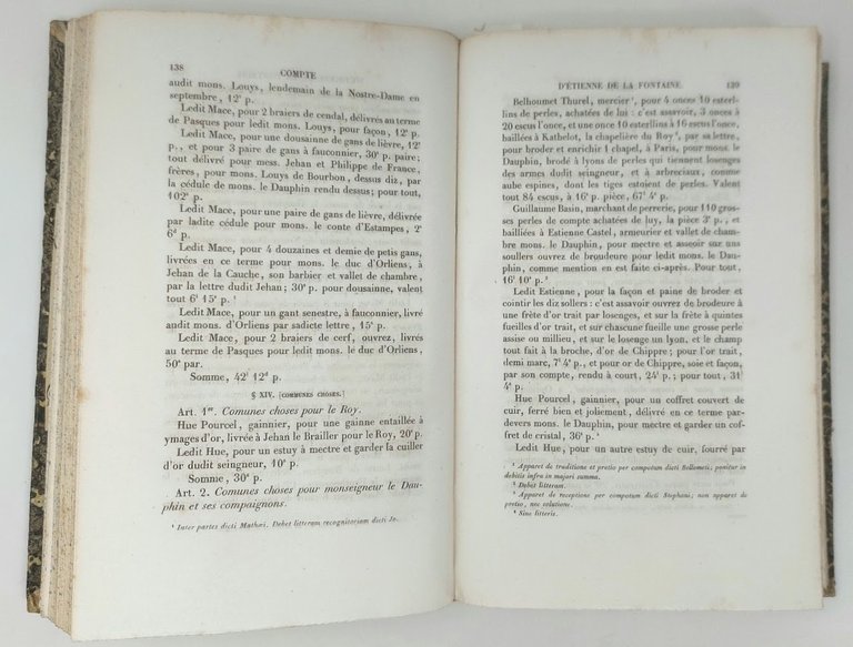 Comptes de l'Argenterie des Rois de France au XIV siècle.