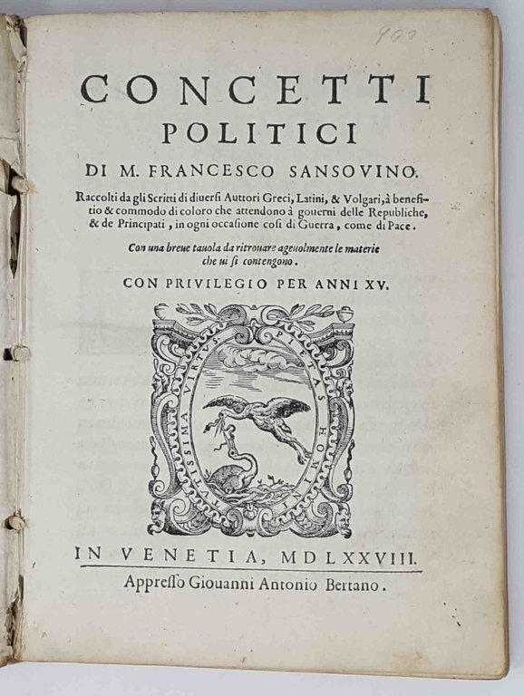 Concetti politici. Raccolti da gli scritti di diversi autori Greci, … | Immagine Gallery 1