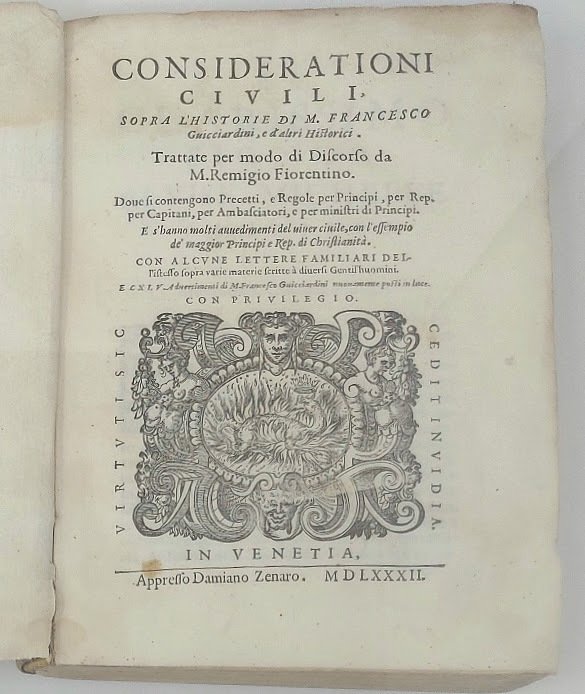 Considerationi civili sopra l'Historie di Francesco Guicciardini, e d'altri historici. … | Immagine Gallery 1