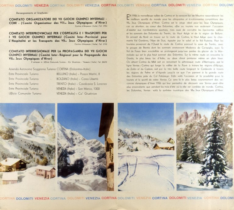 Cortina 1956 - Programme Des VII Jeux Olympiques D'Hiver - …