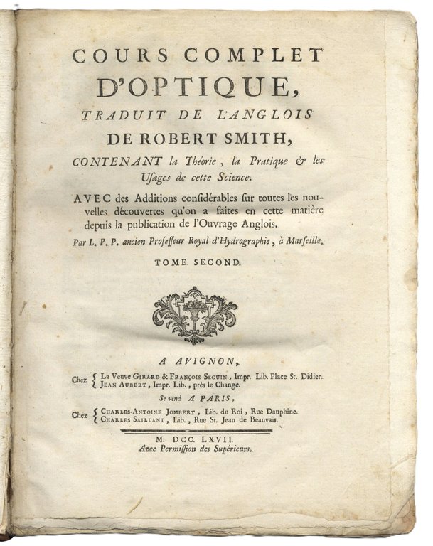 Cours complet d'optique, traduit de l'anglois de Robert Smith, contenant …