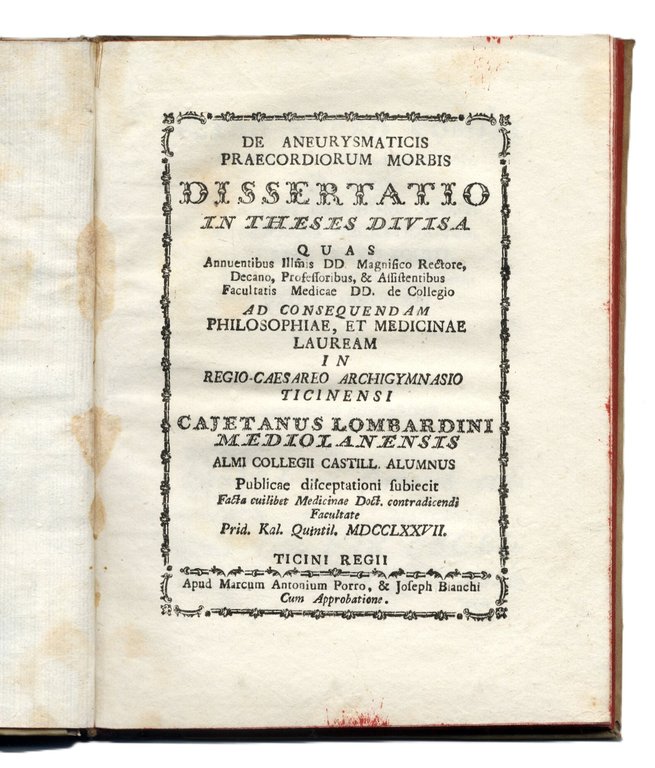 De aneurysmaticis praecordium morbis. Dissertatio in theses divisa | Immagine Gallery 3