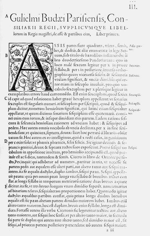 De Asse &amp;amp; partibus eius libri quinque, ab ipso authore …