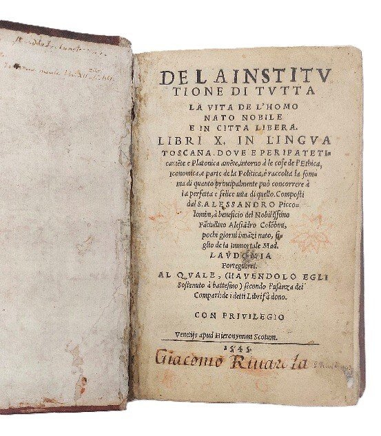 De la institutione di tutta la vita de l'homo nato …