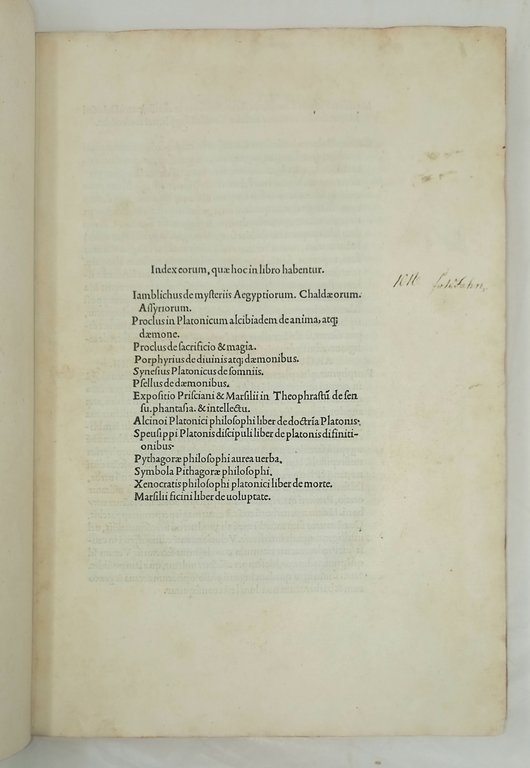 De mysteriis Aegyptiorum, Chaldaeorum, Assysiorum. (trad. Marsilius Ficinus).