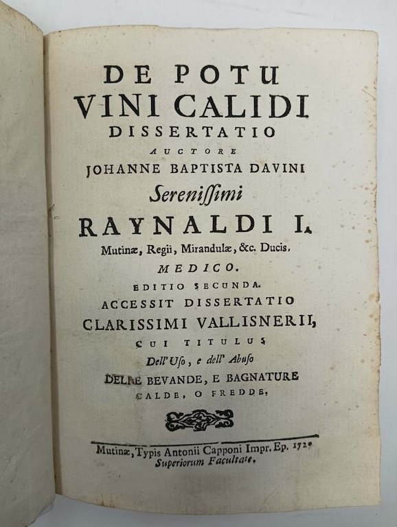 De Potu Vini Calidi dissertatio... Editio secunda. Accessit Dissertatio clarissimi …