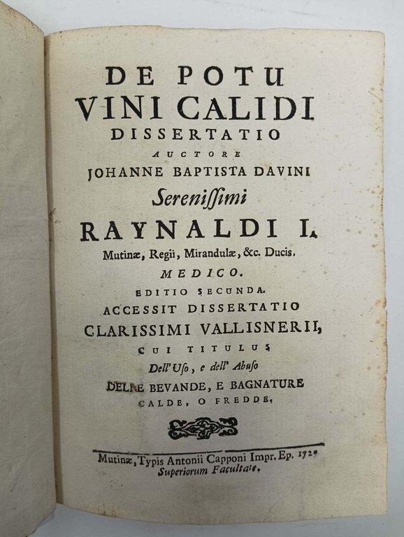 De Potu Vini Calidi dissertatio... Editio secunda. Accessit Dissertatio clarissimi …