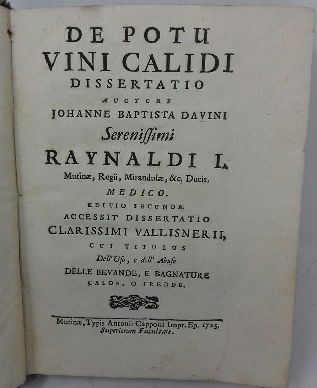 De Potu Vini Calidi dissertatio... Editio secunda. Accessit Dissertatio clarissimi …