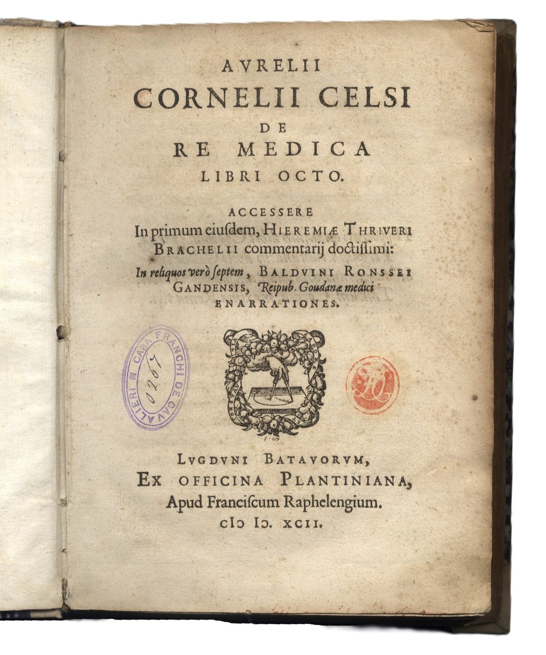 De Re Medica libri octo.&amp;nbsp;Accessere in primum eiusdem, Hieremiae Thriveri …