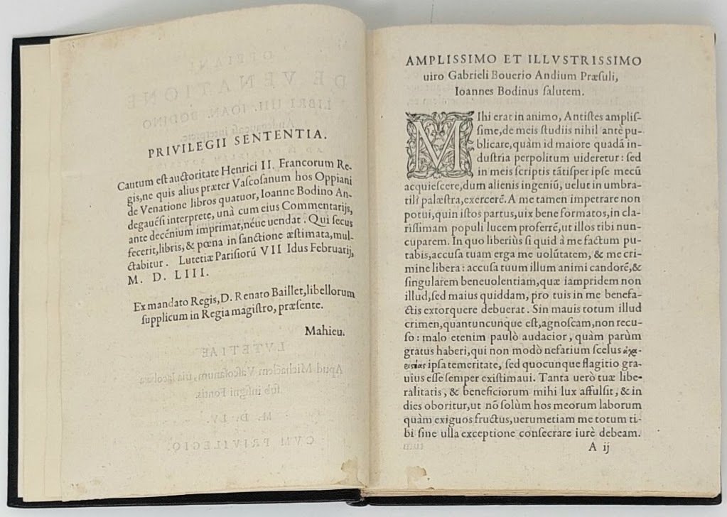 De venatione libri IIII. Ioan. Bodino interprete.&amp;nbsp;His accessit Commentarius varius, …