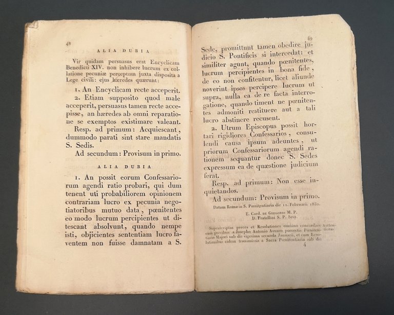 Decreti autentici emanati dalla s sede intorno all'usura dal 1822 …