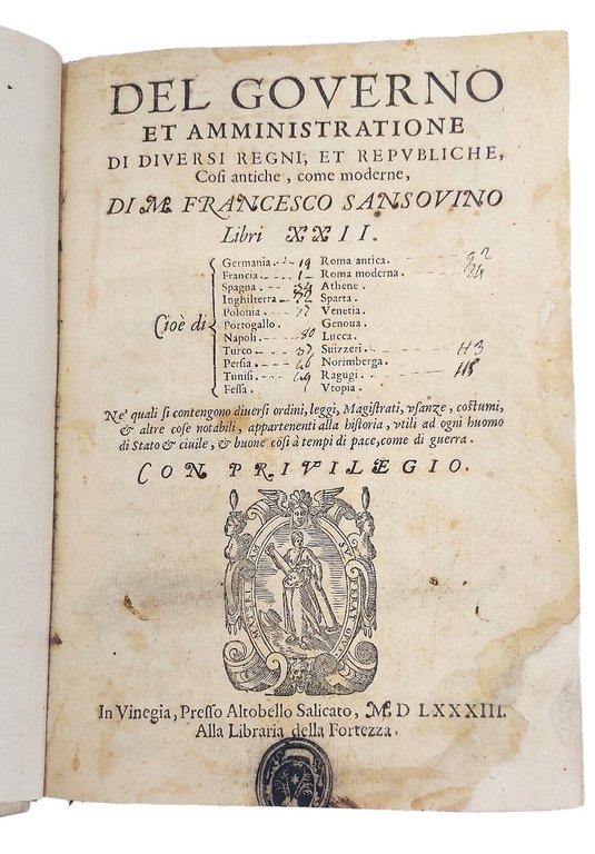 Del Governo et Amministratione di diversi Regni, et Republiche, cos&amp;igrave; … | Immagine Gallery 2