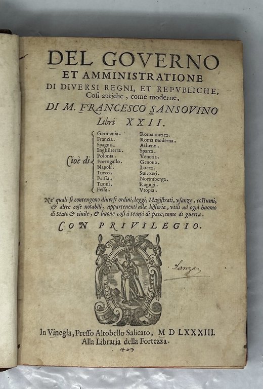 Del Governo et Amministrazione di diversi Regni, et Republiche, cos&amp;igrave; … | Immagine Gallery 2