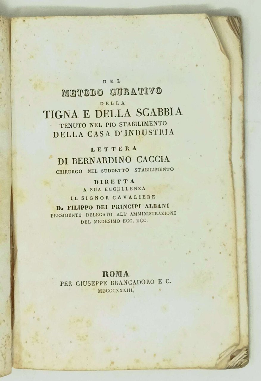 Del metodo curativo della tigna e della scabbia.