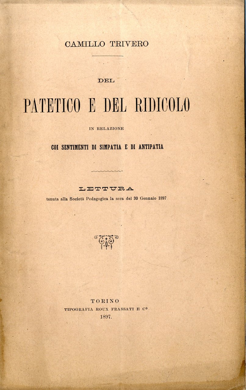Del patetico e del ridicolo in relazione coi sentimenti di …