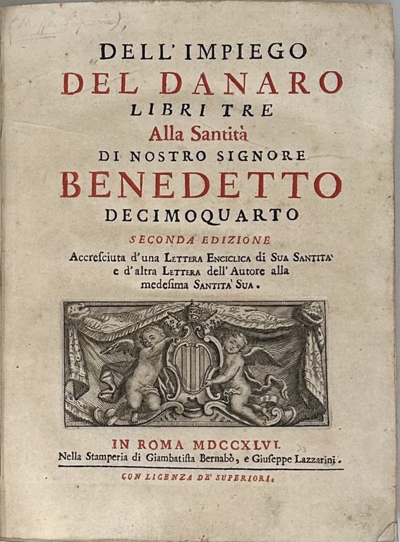 Dell'impiego del danaro. Seconda edizione.