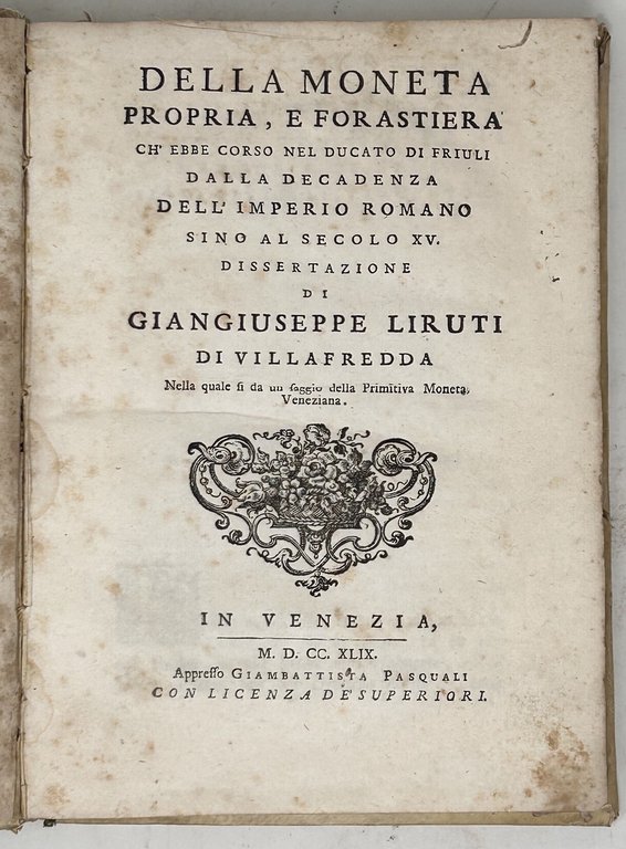 Della moneta propria, e forastiera ch'ebbe corso nel ducato di … | Immagine Gallery 1