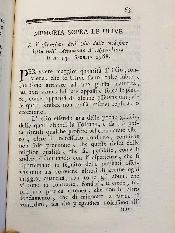 Della necessita di accrescere e migliorare l'agricoltura nella Toscana... (Legato …