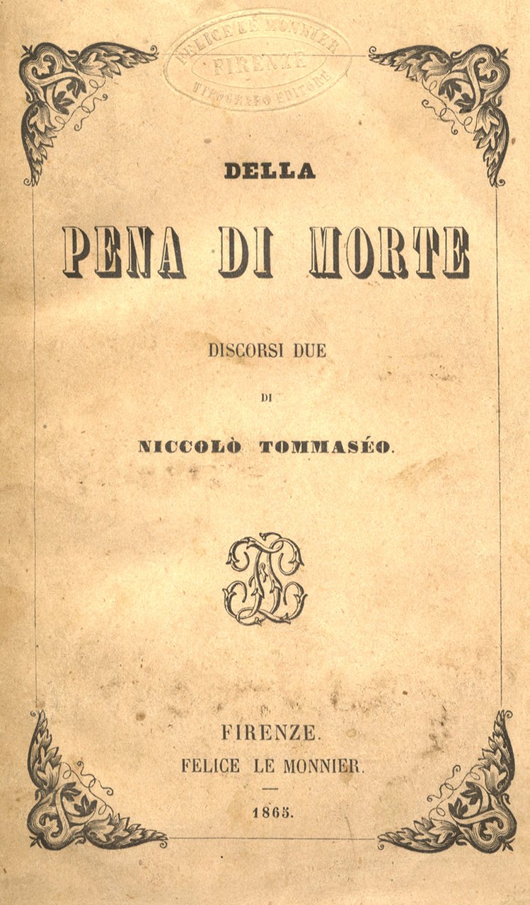 Della Pena di Morte. Discorsi due.
