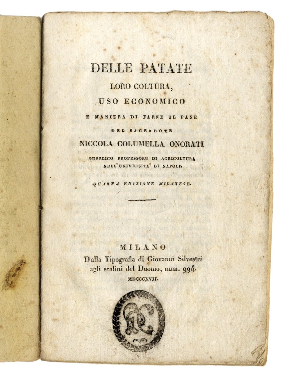 Delle patate, loro coltura, uso economico e maniera di farne … | Immagine principale