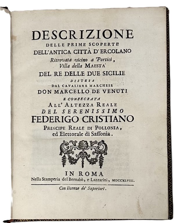 Descrizione delle prime scoperte dell'antica citt&amp;agrave; d'Ercolano ritrovata vicino a … | Immagine Gallery 3