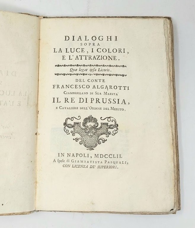Dialoghi sopra la luce, i colori e l'attrazione.