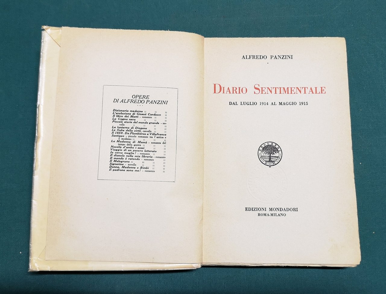 Diario sentimentale. Dal luglio 1914 al maggio 1915. Dal maggio …