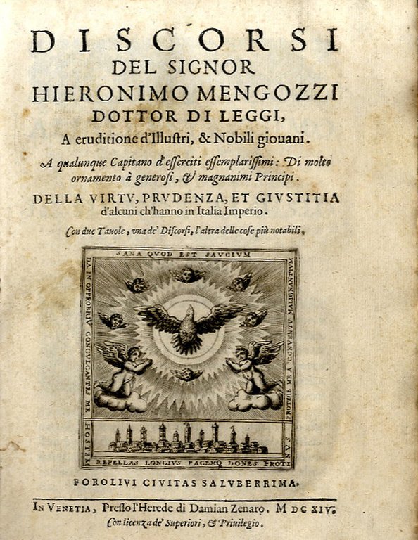 Discorsi del signor Hieronimo Mengozzi dottor di leggi, a erudizione … | Immagine Gallery 1