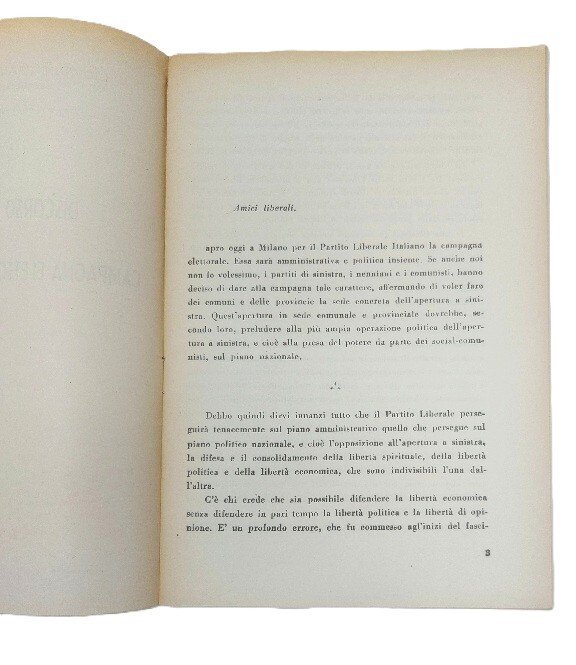 Discorso di apertura della campagna elettorale amministrativa. PLI.&amp;nbsp;