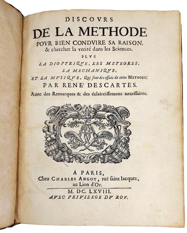Discours de la M&amp;eacute;thode pour bien conduir sa Raison et … | Immagine Gallery 4