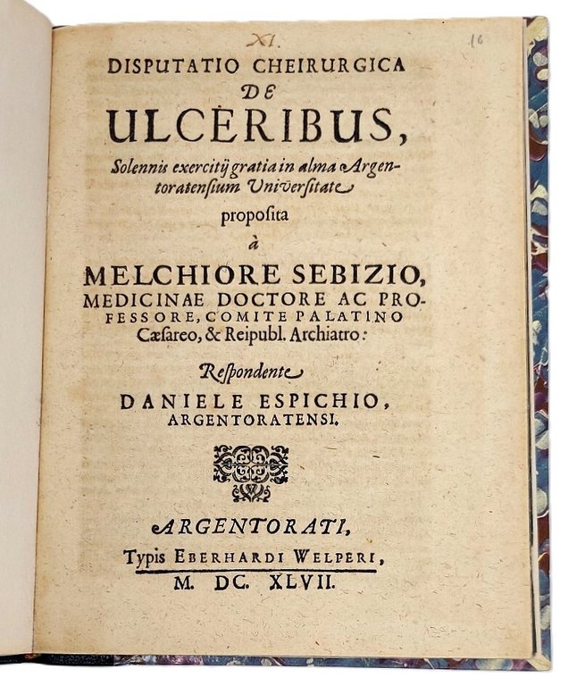 Disputatio chirurgica de Ulceribus... in alama Argentoratensium Universitate proposita. | Immagine Gallery 2
