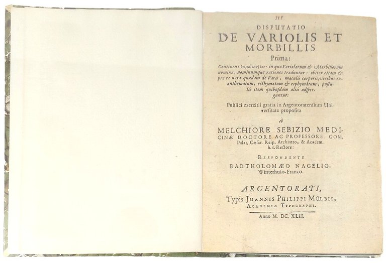 Disputatio De Variolis et Morbillis prima (-sexta et ultima)... in …