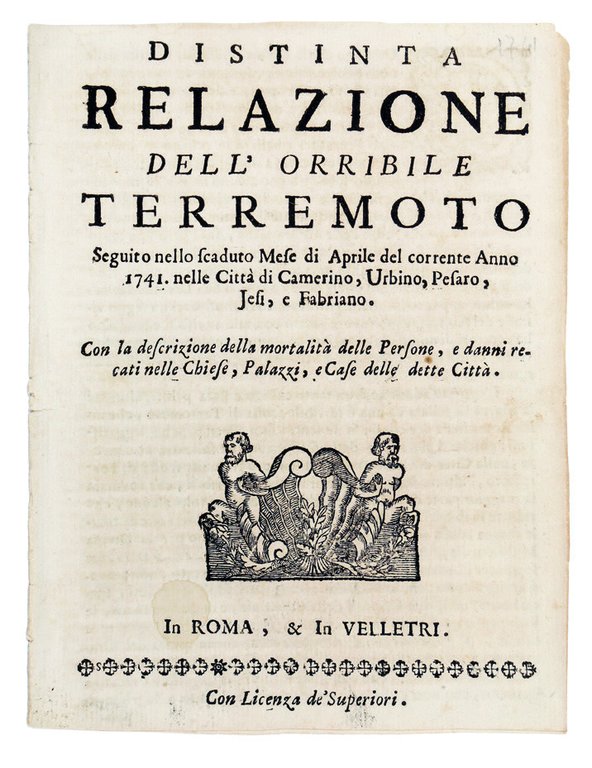 Distinta Relazione dell�orribile Terremoto Seguito nello scaduto Mese di Aprile … | Immagine Gallery 1