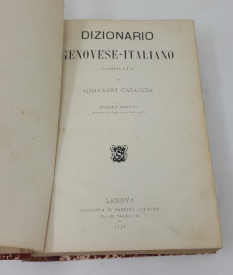 Dizionario Genovese-Italiano.