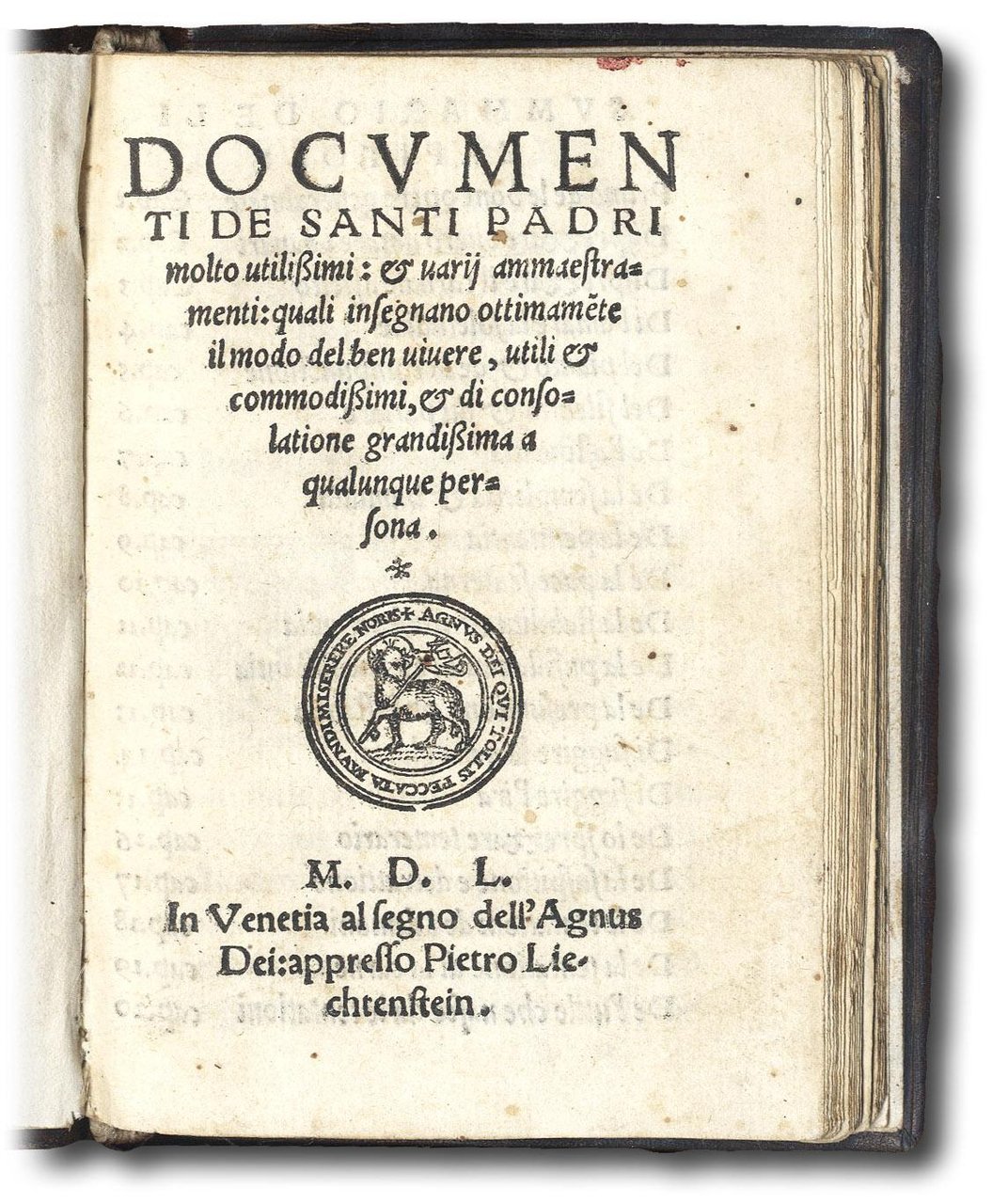 Documenti de Santi Padri molto utilissimi, &amp;amp; vari ammaestramenti: quali … | Immagine principale