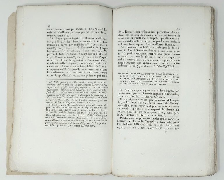 Documenti inediti circa la voluta ribellione di F. Tommaso Campanella. …