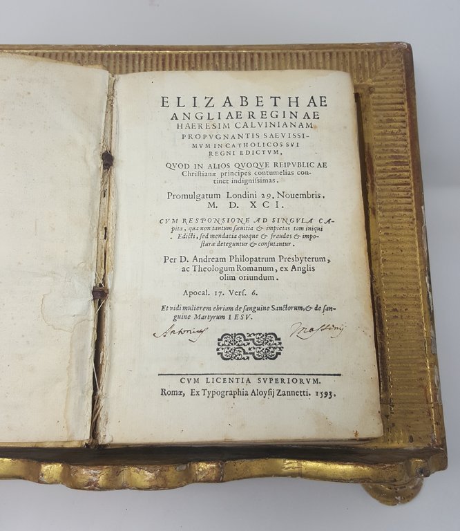 Elizabethae Angliae Reginae haeresim Calvinianam propugnantis saevissimum in catholicos sui …