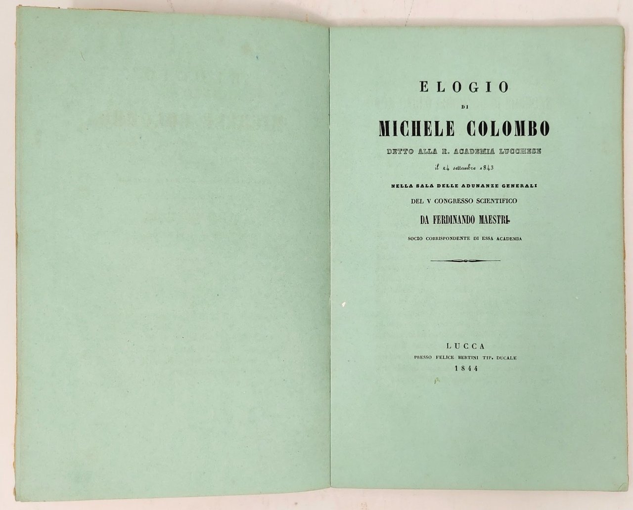 Elogio di Michele Colombo detto alla R. Accademia Lucchese il …