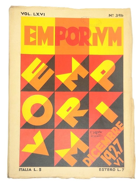 Emporium. Dicembre 1927, Vol LXVI n. 396.