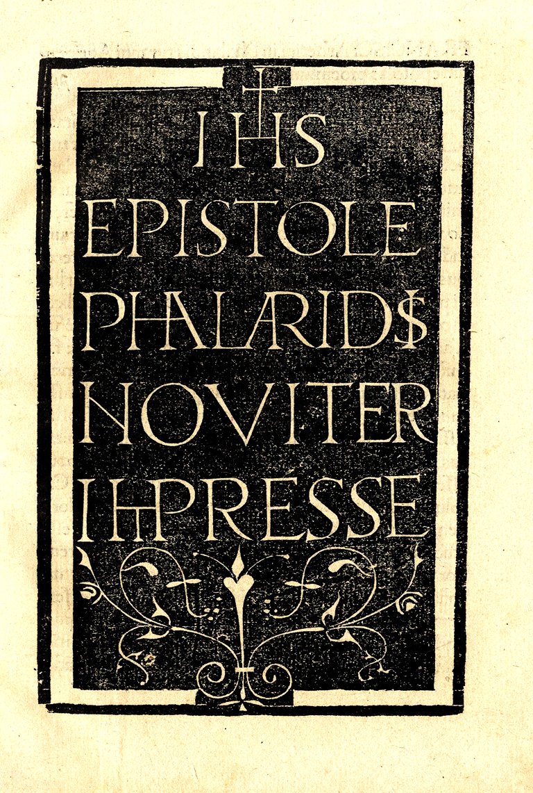 Epistole Phalaridis nouiter impresse.