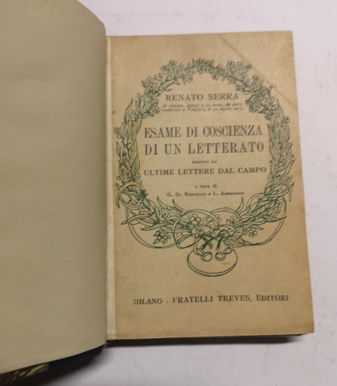 Esame di coscienza di un letterato, seguito da Ultime Lettere …